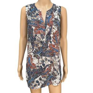 Green Envelope sleeveless tunic blouse paisley print size M